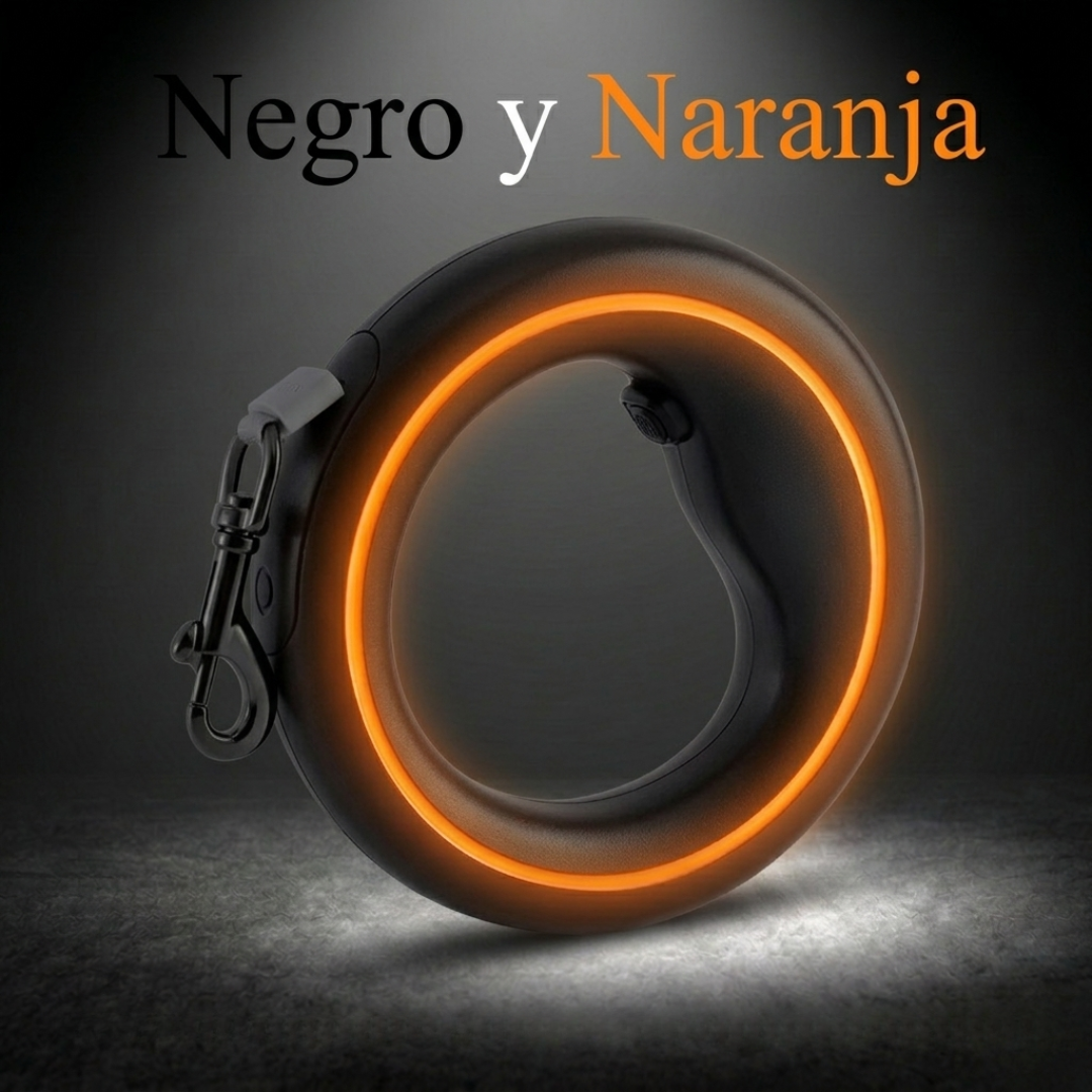 Correa Retráctil Inteligente con Luz LED 🐕